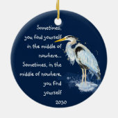 Waterverf Great Blue Heron Inspirerend Quote Keramisch Ornament (Achterkant)