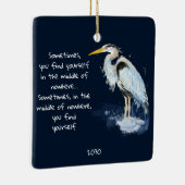 Waterverf Great Blue Heron Inspirerend Quote Keramisch Ornament (Rechts)