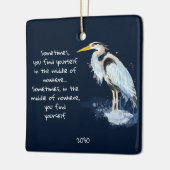 Waterverf Great Blue Heron Inspirerend Quote Keramisch Ornament (Links)