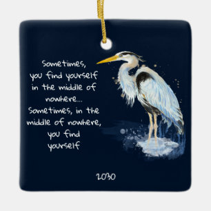 Waterverf Great Blue Heron Inspirerend Quote Keramisch Ornament