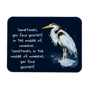 Waterverf Great Blue Heron Inspirerend Quote Magneet