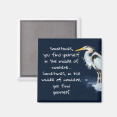 Waterverf Great Blue Heron Inspirerend Quote Magneet (Voorkant / Achterkant)
