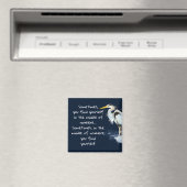 Waterverf Great Blue Heron Inspirerend Quote Magneet (Insitu (Vaatwasser))