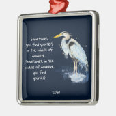 Waterverf Great Blue Heron Inspirerend Quote Metalen Ornament (Links)