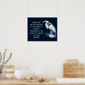 Waterverf Great Blue Heron Inspirerend Quote Poster (Keuken)