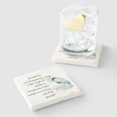 Waterverf Great Blue Heron Inspirerend Quote Stenen Onderzetter (Zijkant)