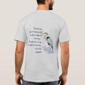 Waterverf Great Blue Heron Inspirerend Quote T-shirt (Achterkant)
