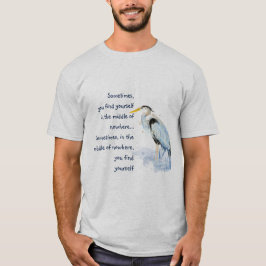 Waterverf Great Blue Heron Inspirerend Quote T-shirt