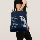 Waterverf Great Blue Heron Inspirerend Quote Tote Bag (Dichtbij)