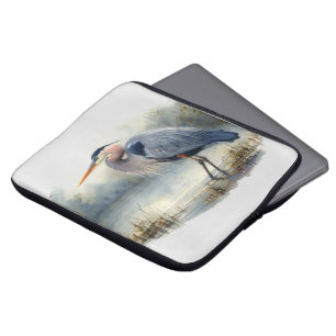 Waterverf Great Blue Heron Water Bird Willife Laptop Sleeve
