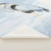 Waterverf Great Blue Heron Water Bird Willife Sherpa Deken (3/4)