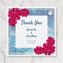 Waterverf Grecian Elegance + Pink Flowers Bedankjes Labels