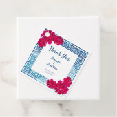 Waterverf Grecian Elegance + Pink Flowers Bedankjes Labels (In situ)