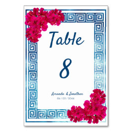 Waterverf Grecian Elegance + Pink Flowers Kaart