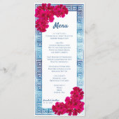 Waterverf Grecian Elegance + Pink Flowers Menu (Voorkant)