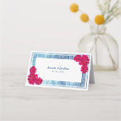 Waterverf Grecian Elegance + Pink Flowers Plaatskaartje (Achterkant)