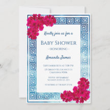 Waterverf Grecian Elegance + Roze Baby shower