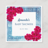 Waterverf Grecian Elegance Roze Baby shower Spel Informatiekaartje (Achterkant)