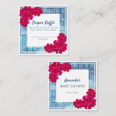 Waterverf Grecian Elegance Roze Baby shower Spel Informatiekaartje (Voorkant / Achterkant)