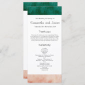 Waterverf Green Blush Pink Wedding Programme (Voorkant / Achterkant)