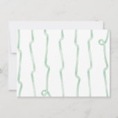 Waterverf Green Bow Tying The Knot Vrijgezellenfee Bedankkaart (Achterkant)