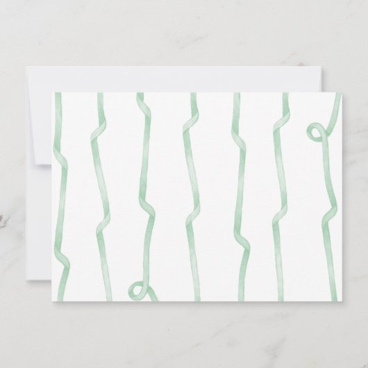 Waterverf Green Bow Tying The Knot Vrijgezellenfee Bedankkaart (Achterkant)