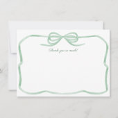 Waterverf Green Bow Tying The Knot Vrijgezellenfee Bedankkaart (Voorkant)