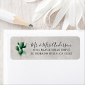 Waterverf Green Cactus Grey Southwest Wedding Etiket (Insitu)