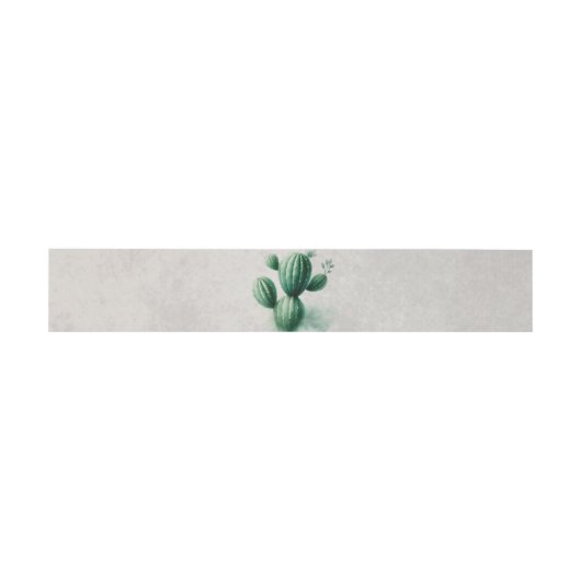 Waterverf Green Cactus Grey Southwest Wedding Uitnodigingen Wikkel (Vlak)