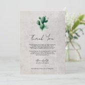 Waterverf Green Cactus Grey Wedding Bedankt Kaart (Staand voorkant)