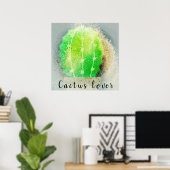 Waterverf Green Cactus Lover Poster (Thuiskantoor)