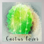 Waterverf Green Cactus Lover Poster (Voorkant)