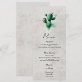 Waterverf Green Cactus Southwest Wedding Menu (Voorkant / Achterkant)