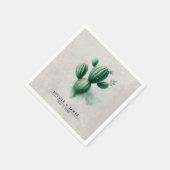 Waterverf Green Cactus Southwest Wedding Servet (Hoek)