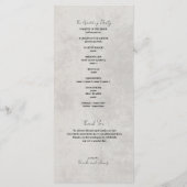 Waterverf Green Cactus Stone Grey Wedding Programm Menu (Achterkant)