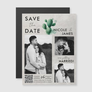 Waterverf Green Cactus Wedding Save the Date