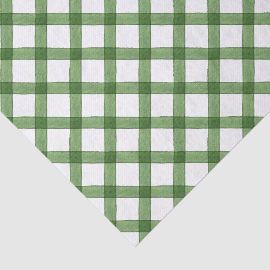 Waterverf Green Christmas Plaid Tissuepapier (Detail)