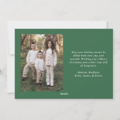 Waterverf Green en Cream Gingham Kerstfoto Feestdagenkaart (Achterkant)