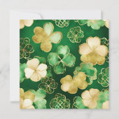 Waterverf Green en Gold Shamrock 21e verjaardag Kaart (Achterkant)
