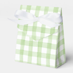 Waterverf Green en White Gingham Bedankdoosjes
