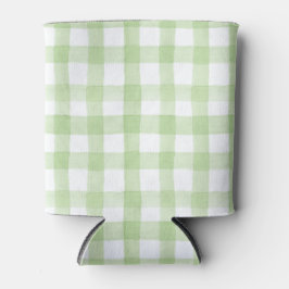 Waterverf Green en White Gingham Blikjeskoeler