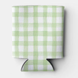 Waterverf Green en White Gingham Blikjeskoeler