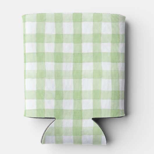 Waterverf Green en White Gingham Blikjeskoeler (Achterkant)