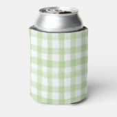 Waterverf Green en White Gingham Blikjeskoeler (Blikje Achterkant)