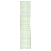 Waterverf Green en White Gingham Crest Wedding Korte Tafelloper (Voorkant)