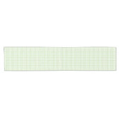 Waterverf Green en White Gingham Crest Wedding Korte Tafelloper (Horizontaal)