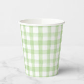 Waterverf Green en White Gingham Papieren Bekers (Links)