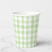 Waterverf Green en White Gingham Papieren Bekers (Rechts)