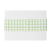 Waterverf Green en White Gingham Uitnodigingen Wikkel (Achterkant Voorbeeld)