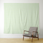 Waterverf Green en White Gingham Wandkleed (In Situ (horizontaal))